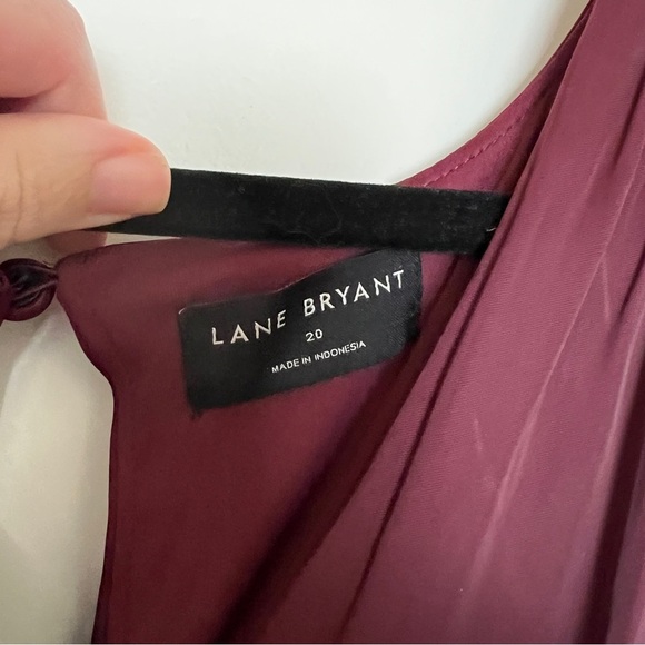 Lane Bryant Flutter-Sleeve Shirred Midi Dress Maroon Size 20 - Picture 8 of 11